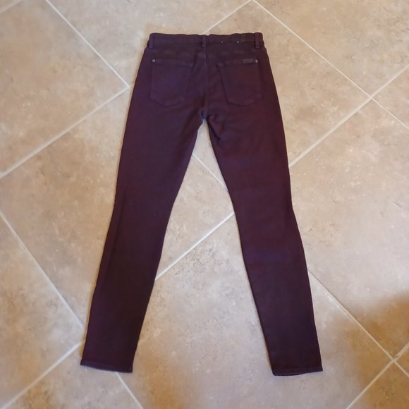 EUC 7 For All Mankind Skinny Coated Bordeaux Ankle Jeans Size 30 - Picture 5 of 9